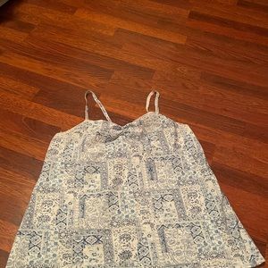 blue and white floral tank top